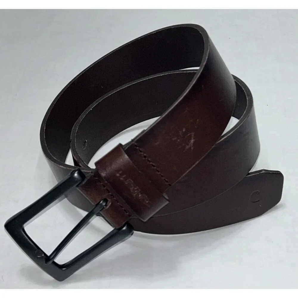 Carhartt Belt Mens 34 Full Grain Leather Brown 1.5’ WB5510-M Work Wear Roller